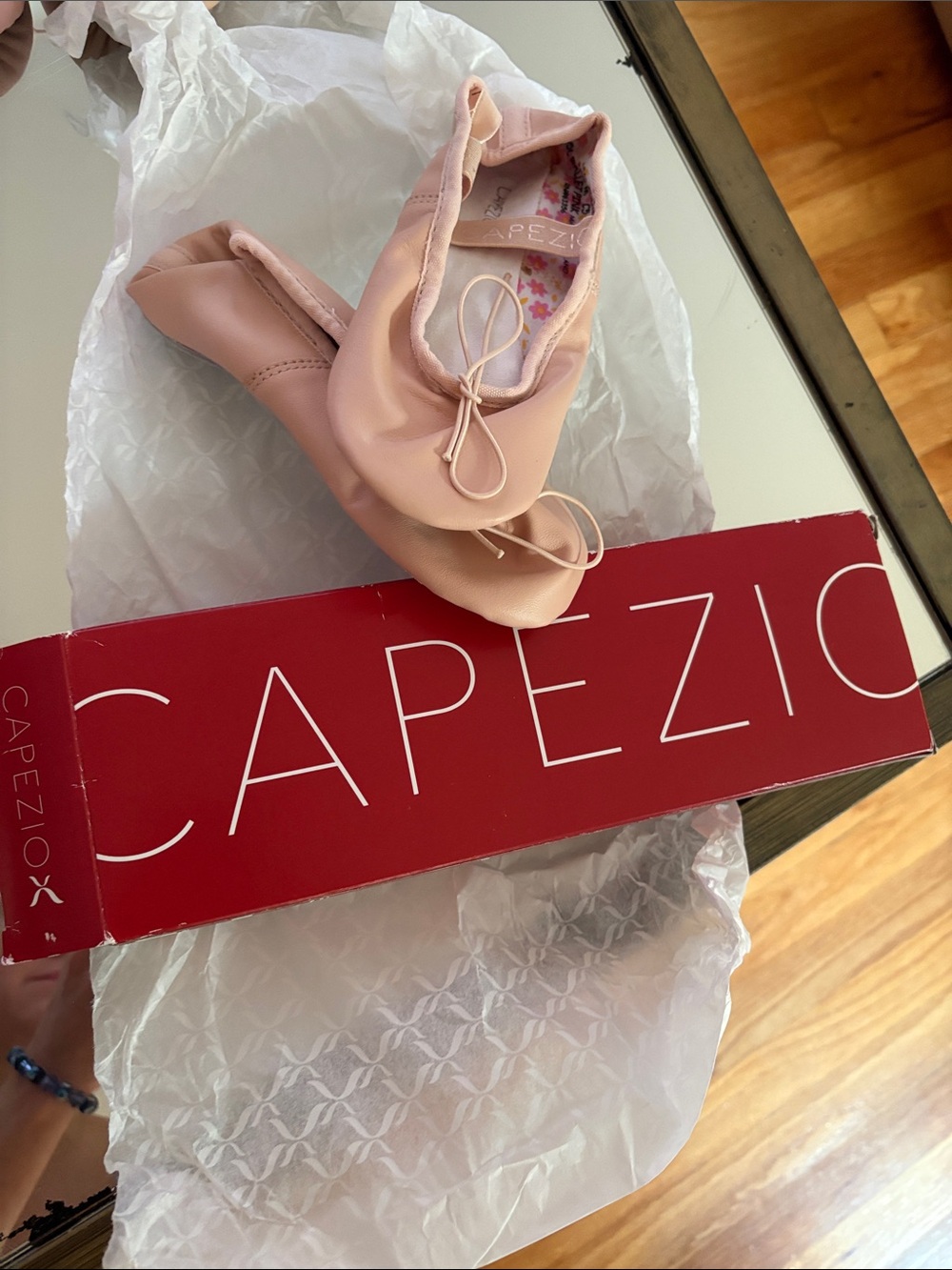 Capezio Pale Pink Ballet Flats with Bow Detail